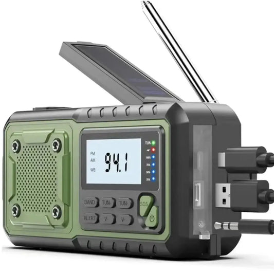 Solar & Hand Crank Powered Emergency Radio System 4000mah